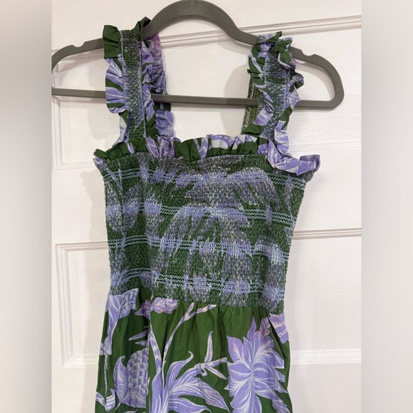 Farm Rio Tropical Swing Smocked Sleeveless Midi Dress - Picture 5 of 7
